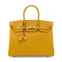 A JAUNE AMBRE EPSOM LEATHER BIRKIN 35 WITH GOLD HARDWARE