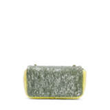 CHANEL. A LIME SEQUIN MINI SINGLE FLAP WITH SILVER HARDWARE - фото 3