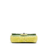 CHANEL. A LIME SEQUIN MINI SINGLE FLAP WITH SILVER HARDWARE - фото 4