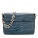 LOUIS VUITTON. A SHINY LIGHT BLUE POROSUS CROCODILE TWIST WITH SILVER HARDWARE - photo 3