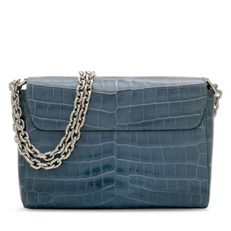 LOUIS VUITTON. A SHINY LIGHT BLUE POROSUS CROCODILE TWIST WITH SILVER HARDWARE - photo 3