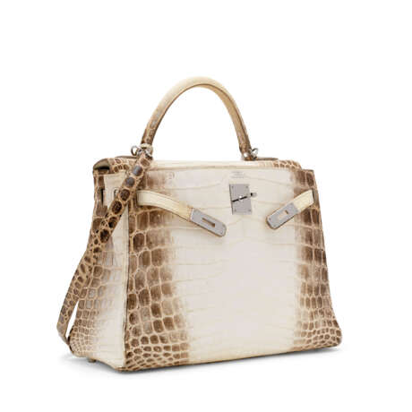 HERMÈS. A RARE, MATTE WHITE NILOTICUS CROCODILE RETOURNÉ KELLY 32 WITH PALLADIUM HARDWARE - фото 3