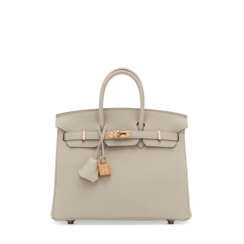 A CRAIE TOGO LEATHER BIRKIN 25 WITH ROSE GOLD HARDWARE