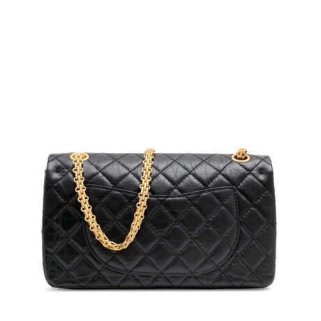 CHANEL. A BLACK AGED CALFSKIN LEATHER LUCKY CHARM 2.55 REISSUE 225 SINGLE FLAP WITH GOLD HARDWARE - photo 3