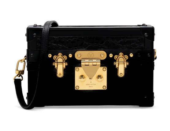 LOUIS VUITTON. A SHINY BLACK NILOTICUS PETITE MALLE WITH GOLD HARDWARE - photo 1