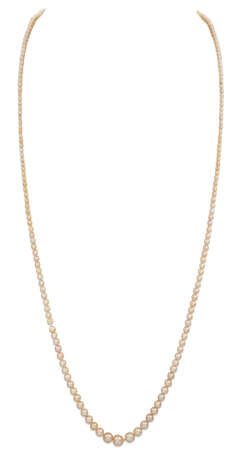 ART DECO NATURAL PEARL AND DIAMOND NECKLACE - фото 1