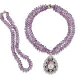 MABÉ PEARL, AMETHYST AND DIAMOND PENDANT NECKLACE - photo 2