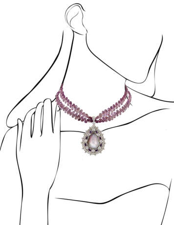 MABÉ PEARL, AMETHYST AND DIAMOND PENDANT NECKLACE - фото 6