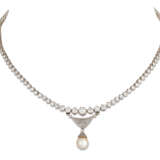NATURAL PEARL, CULTURED PEARL AND DIAMOND RING, EARRINGS AND NECKLACE - photo 3