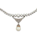 NATURAL PEARL, CULTURED PEARL AND DIAMOND RING, EARRINGS AND NECKLACE - Foto 4
