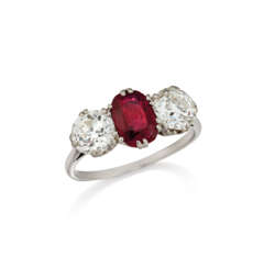 EARLY 20TH CENTURY RUBY AND DIAMOND RING