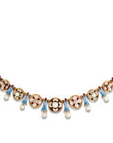 LATE 19TH CENTURY ENAMEL, PEARL AND DIAMOND NECKLACE, ATTRIBUTED TO CARLO GIULIANO