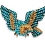 MID 19TH CENTURY TURQUOISE COBURG EAGLE BROOCH - photo 2