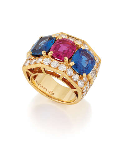 Bulgari. RUBY, SAPPHIRE AND DIAMOND RING, BULGARI - фото 1