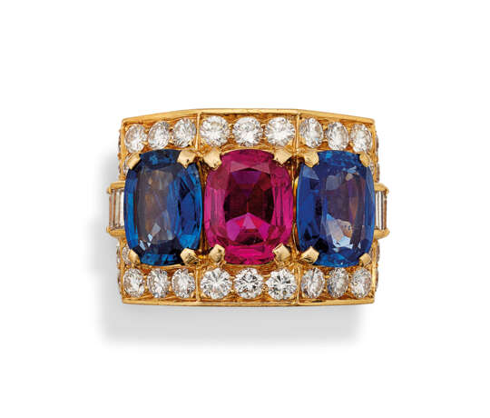 Bulgari. RUBY, SAPPHIRE AND DIAMOND RING, BULGARI - фото 2