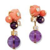 Cartier. AMETHYST, CORAL AND DIAMOND 'DÉLICES DE GOA' EARRINGS, CARTIER - photo 2