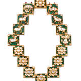 NO RESERVE - COLLECTION OF SIXTEEN LATE 19TH/EARLY 20TH CENTURY INDIAN DIAMOND AND ENAMEL NECKLACE PANELS - Foto 1
