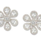 WHITE SAPPHIRE AND DIAMOND EARRINGS - photo 1