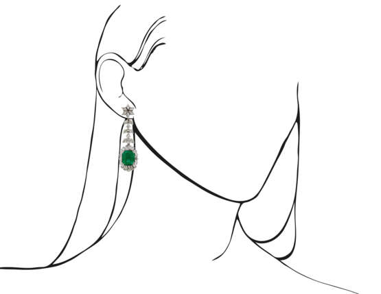 EMERALD AND DIAMOND EARRINGS - photo 3