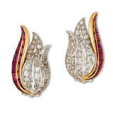 RUBY AND DIAMOND EARRINGS - фото 1