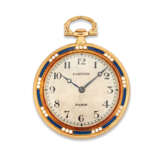 Cartier. EARLY 20TH CENTURY ENAMEL AND DIAMOND POCKET WATCH, CARTIER - photo 1