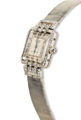 Cartier. EARLY 20TH CENTURY PLATINUM AND DIAMOND WRISTWATCH, CARTIER - фото 2