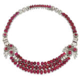 ART DECO RUBY AND DIAMOND NECKLACE - Foto 1