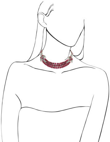 ART DECO RUBY AND DIAMOND NECKLACE - фото 6