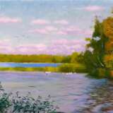 Painting “Evening on the lake”, Canvas, Oil paint, Realist, Landscape painting, 2020 - photo 1