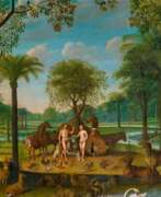 Jacob Bouttats. Adam und Eva im Paradiesgarten, umgeben von Tieren