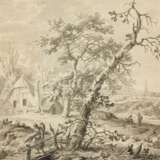 Barbiers d.Ä., Pieter. Holländische Landschaft mit Bauernhaus und Reisigsammlerin - Foto 1