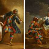 Ferretti, Giovanni Domenico. Zwei Gemälde: Harlekin von seiner Geliebten vertrieben; Harlekin als Meister der Musik - фото 1