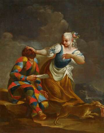 Ferretti, Giovanni Domenico. Zwei Gemälde: Harlekin von seiner Geliebten vertrieben; Harlekin als Meister der Musik - фото 5