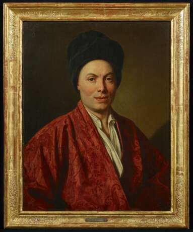 Benefial, Marco. Portrait eines Künstlers in roter Robe und schwarzer Kappe - Foto 2