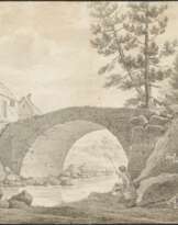 Angler unter einer Brücke