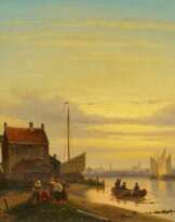 Abendstimmung am Fährhaus an der Ij vor Amsterdam