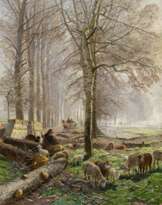 Schäfer im Frühling bei der Grafenberger Allee bei Düsseldorf