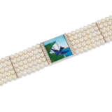 CULTURED PEARL, ENAMEL AND DIAMOND 'WHITE CLIFFS OF DOVER' BRACELET, CREATED BY HER MAJESTY THE QUEEN'S JEWELLER G.COLLINS & SONS LIMITED - photo 3