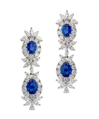 SAPPHIRE AND DIAMOND NECKLACE, BRACELET, EARRING AND RING SUITE, MARCONI - фото 4