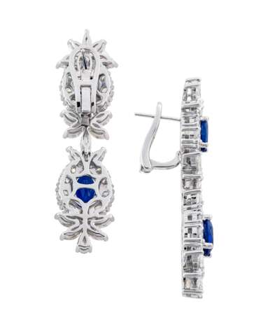 SAPPHIRE AND DIAMOND NECKLACE, BRACELET, EARRING AND RING SUITE, MARCONI - фото 5
