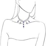 SAPPHIRE AND DIAMOND NECKLACE, BRACELET, EARRING AND RING SUITE, MARCONI - фото 12