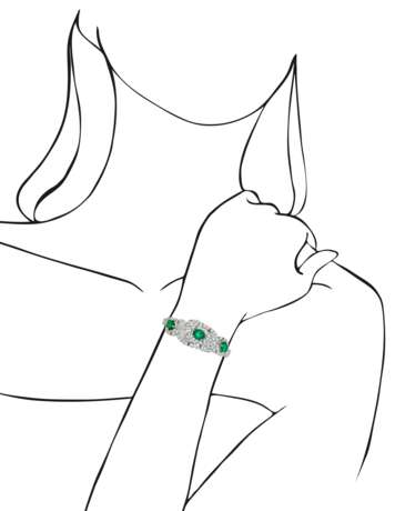 EMERALD AND DIAMOND NECKLACE, BRACELET, EARRING AND RING SUITE, MARCONI - Foto 15