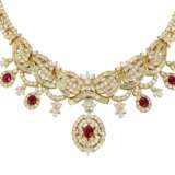 RUBY AND DIAMOND NECKLACE, BRACELET, EARRING AND RING SUITE WITH GÜBELIN REPORTS, MARCONI - фото 2
