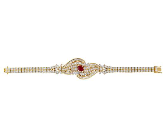 RUBY AND DIAMOND NECKLACE, BRACELET, EARRING AND RING SUITE WITH GÜBELIN REPORTS, MARCONI - фото 11