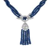 SAPPHIRE AND DIAMOND NECKLACE, BRACELET, EARRING AND RING SUITE, MARCONI - Foto 2