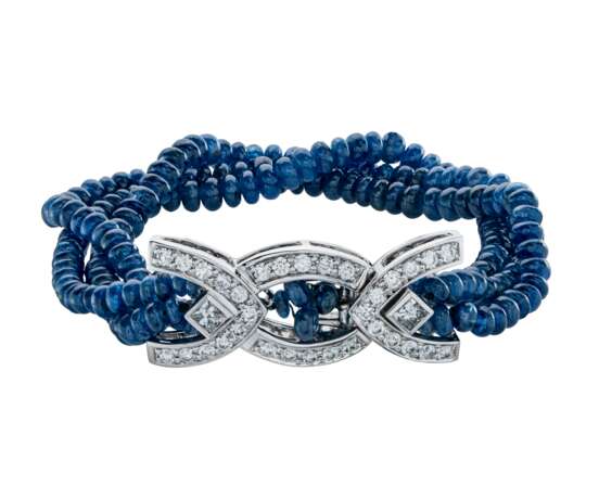 SAPPHIRE AND DIAMOND NECKLACE, BRACELET, EARRING AND RING SUITE, MARCONI - Foto 9