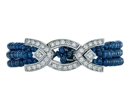 SAPPHIRE AND DIAMOND NECKLACE, BRACELET, EARRING AND RING SUITE, MARCONI - фото 10