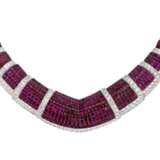 RUBY AND DIAMOND NECKLACE, BANGLE, EARRING AND RING SUITE, MARCONI - photo 2