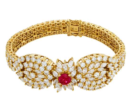 RUBY AND DIAMOND NECKLACE, BRACELET, EARRING AND RING SUITE, MARCONI - фото 9