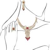 RUBY AND DIAMOND NECKLACE, BRACELET, EARRING AND RING SUITE, MARCONI - фото 16